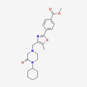 methyl 4-{4-[(4-cyclohexyl-3-oxo-1-piperazinyl)methyl]-5-methyl-1,3-oxazol-2-yl}benzoate