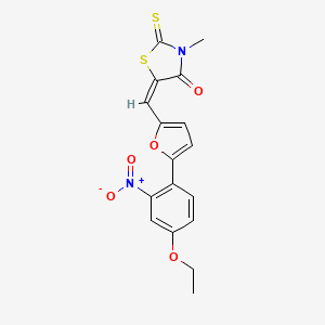 molecular formula C17H14N2O5S2 B5027335 5-{[5-(4-ethoxy-2-nitrophenyl)-2-furyl]methylene}-3-methyl-2-thioxo-1,3-thiazolidin-4-one 