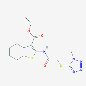 Ethyl 2-[[2-(1-methyltetrazol-5-yl)sulfanylacetyl]amino]-4,5,6,7-tetrahydro-1-benzothiophene-3-carboxylate