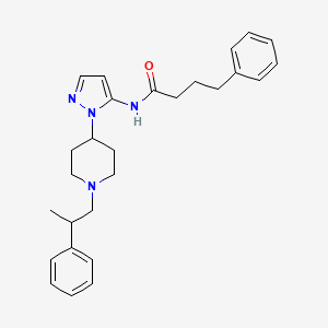 molecular formula C27H34N4O B5027363 4-phenyl-N-{1-[1-(2-phenylpropyl)-4-piperidinyl]-1H-pyrazol-5-yl}butanamide 