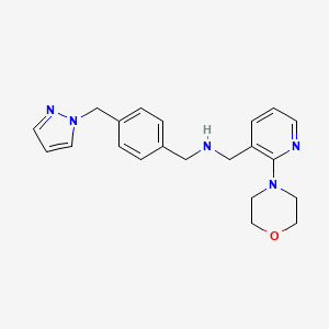 molecular formula C21H25N5O B5027372 1-[2-(4-morpholinyl)-3-pyridinyl]-N-[4-(1H-pyrazol-1-ylmethyl)benzyl]methanamine 