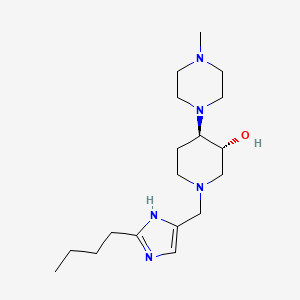 molecular formula C18H33N5O B5027416 (3R*,4R*)-1-[(2-butyl-1H-imidazol-4-yl)methyl]-4-(4-methyl-1-piperazinyl)-3-piperidinol 