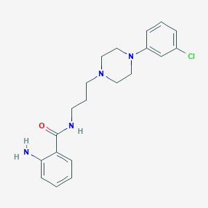 molecular formula C20H25ClN4O B502742 2-amino-N-{3-[4-(3-chlorophenyl)-1-piperazinyl]propyl}benzamide 