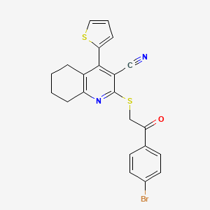 2-{[2-(4-bromophenyl)-2-oxoethyl]thio}-4-(2-thienyl)-5,6,7,8-tetrahydro-3-quinolinecarbonitrile