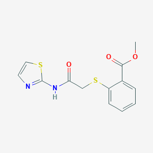 molecular formula C13H12N2O3S2 B502743 Methyl 2-{[2-oxo-2-(1,3-thiazol-2-ylamino)ethyl]sulfanyl}benzoate 