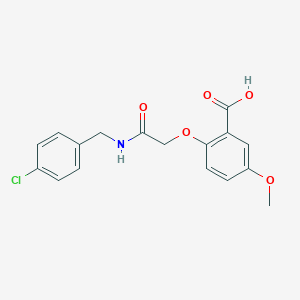 molecular formula C17H16ClNO5 B502744 2-{2-[(4-Chlorobenzyl)amino]-2-oxoethoxy}-5-methoxybenzoic acid 