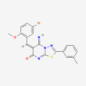 molecular formula C20H15BrN4O2S B5027446 6-(5-bromo-2-methoxybenzylidene)-5-imino-2-(3-methylphenyl)-5,6-dihydro-7H-[1,3,4]thiadiazolo[3,2-a]pyrimidin-7-one 