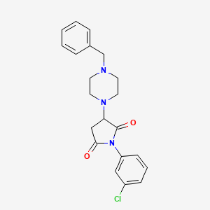 molecular formula C21H22ClN3O2 B5027453 3-(4-benzyl-1-piperazinyl)-1-(3-chlorophenyl)-2,5-pyrrolidinedione 