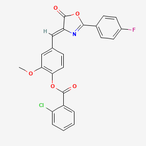 4-{[2-(4-fluorophenyl)-5-oxo-1,3-oxazol-4(5H)-ylidene]methyl}-2-methoxyphenyl 2-chlorobenzoate