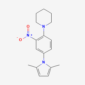 molecular formula C17H21N3O2 B5027476 1-[4-(2,5-dimethyl-1H-pyrrol-1-yl)-2-nitrophenyl]piperidine 