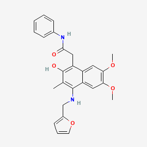 2-{4-[(2-furylmethyl)amino]-2-hydroxy-6,7-dimethoxy-3-methyl-1-naphthyl}-N-phenylacetamide