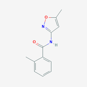 molecular formula C12H12N2O2 B502752 2-methyl-N-(5-methyl-1,2-oxazol-3-yl)benzamide CAS No. 123888-13-1