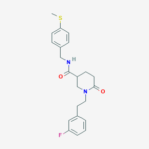 molecular formula C22H25FN2O2S B5027532 1-[2-(3-fluorophenyl)ethyl]-N-[4-(methylthio)benzyl]-6-oxo-3-piperidinecarboxamide 