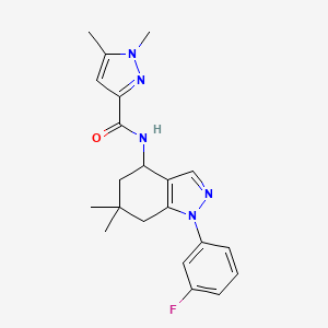 N-[1-(3-fluorophenyl)-6,6-dimethyl-4,5,6,7-tetrahydro-1H-indazol-4-yl]-1,5-dimethyl-1H-pyrazole-3-carboxamide