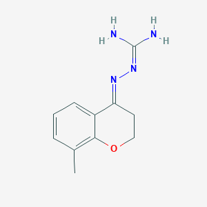 molecular formula C11H14N4O B502757 2-(8-methyl-2,3-dihydro-4H-chromen-4-ylidene)hydrazinecarboximidamide 