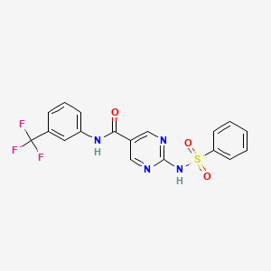 2-[(phenylsulfonyl)amino]-N-[3-(trifluoromethyl)phenyl]-5-pyrimidinecarboxamide