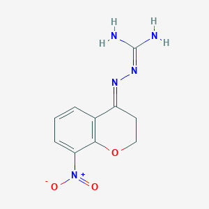 molecular formula C10H11N5O3 B502758 2-{8-nitro-2,3-dihydro-4H-chromen-4-ylidene}hydrazinecarboximidamide 