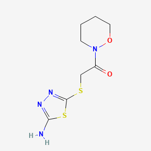 5-{[2-(1,2-oxazinan-2-yl)-2-oxoethyl]thio}-1,3,4-thiadiazol-2-amine