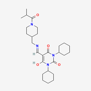 1,3-dicyclohexyl-5-({[(1-isobutyryl-4-piperidinyl)methyl]amino}methylene)-2,4,6(1H,3H,5H)-pyrimidinetrione