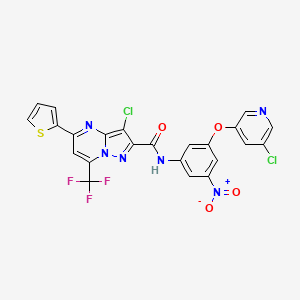 3-chloro-N-{3-[(5-chloro-3-pyridinyl)oxy]-5-nitrophenyl}-5-(2-thienyl)-7-(trifluoromethyl)pyrazolo[1,5-a]pyrimidine-2-carboxamide