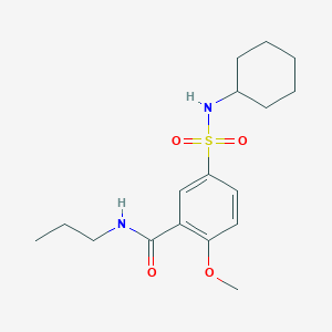 molecular formula C17H26N2O4S B5027628 5-[(cyclohexylamino)sulfonyl]-2-methoxy-N-propylbenzamide 