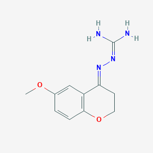 molecular formula C11H14N4O2 B502763 2-(6-methoxy-2,3-dihydro-4H-chromen-4-ylidene)hydrazinecarboximidamide 