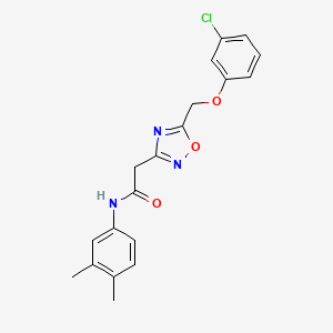 molecular formula C19H18ClN3O3 B5027645 2-{5-[(3-chlorophenoxy)methyl]-1,2,4-oxadiazol-3-yl}-N-(3,4-dimethylphenyl)acetamide 