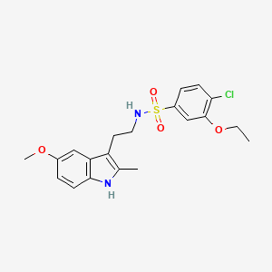 molecular formula C20H23ClN2O4S B5027658 4-chloro-3-ethoxy-N-[2-(5-methoxy-2-methyl-1H-indol-3-yl)ethyl]benzenesulfonamide 