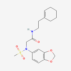 molecular formula C18H24N2O5S B5027677 N~2~-1,3-benzodioxol-5-yl-N~1~-[2-(1-cyclohexen-1-yl)ethyl]-N~2~-(methylsulfonyl)glycinamide 