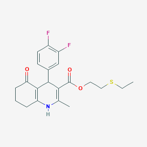 2-(ethylthio)ethyl 4-(3,4-difluorophenyl)-2-methyl-5-oxo-1,4,5,6,7,8-hexahydro-3-quinolinecarboxylate