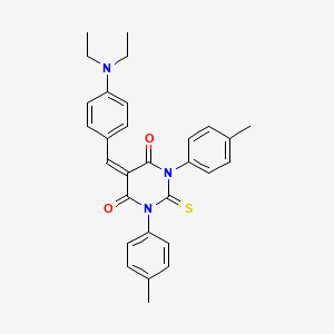 5-[4-(diethylamino)benzylidene]-1,3-bis(4-methylphenyl)-2-thioxodihydro-4,6(1H,5H)-pyrimidinedione