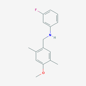 molecular formula C16H18FNO B5027711 (3-fluorophenyl)(4-methoxy-2,5-dimethylbenzyl)amine 