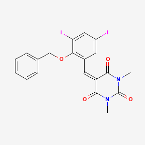 molecular formula C20H16I2N2O4 B5027713 5-[2-(benzyloxy)-3,5-diiodobenzylidene]-1,3-dimethyl-2,4,6(1H,3H,5H)-pyrimidinetrione 