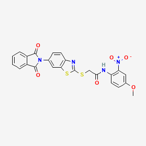 molecular formula C24H16N4O6S2 B5027715 2-{[6-(1,3-dioxo-1,3-dihydro-2H-isoindol-2-yl)-1,3-benzothiazol-2-yl]thio}-N-(4-methoxy-2-nitrophenyl)acetamide 