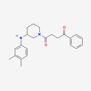 molecular formula C23H28N2O2 B5027725 4-{3-[(3,4-dimethylphenyl)amino]-1-piperidinyl}-4-oxo-1-phenyl-1-butanone 