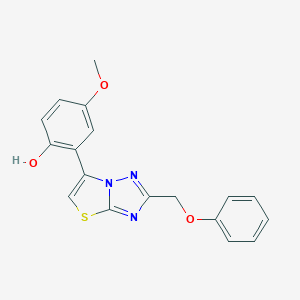 molecular formula C18H15N3O3S B502774 2-[2-(Phenoxymethyl)thiazolo[3,2-b][1,2,4]triazol-6-yl]-4-methoxyphenol 