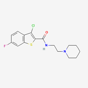 3-chloro-6-fluoro-N-[2-(1-piperidinyl)ethyl]-1-benzothiophene-2-carboxamide