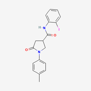 molecular formula C18H17IN2O2 B5027829 N-(2-iodophenyl)-1-(4-methylphenyl)-5-oxo-3-pyrrolidinecarboxamide 