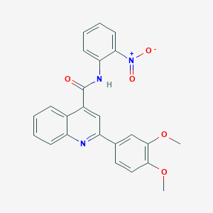 2-(3,4-dimethoxyphenyl)-N-(2-nitrophenyl)-4-quinolinecarboxamide