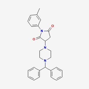 3-[4-(diphenylmethyl)-1-piperazinyl]-1-(3-methylphenyl)-2,5-pyrrolidinedione