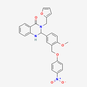 3-(2-furylmethyl)-2-{4-methoxy-3-[(4-nitrophenoxy)methyl]phenyl}-2,3-dihydro-4(1H)-quinazolinone