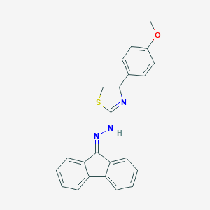 molecular formula C23H17N3OS B502787 9H-fluoren-9-one [4-(4-methoxyphenyl)-1,3-thiazol-2-yl]hydrazone 