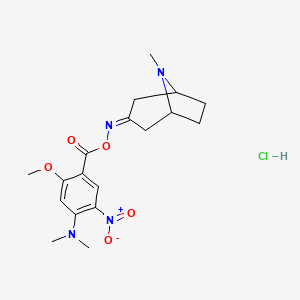 molecular formula C18H25ClN4O5 B5027922 8-methyl-8-azabicyclo[3.2.1]octan-3-one O-[4-(dimethylamino)-2-methoxy-5-nitrobenzoyl]oxime hydrochloride 