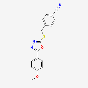 molecular formula C17H13N3O2S B5027933 4-({[5-(4-methoxyphenyl)-1,3,4-oxadiazol-2-yl]thio}methyl)benzonitrile 