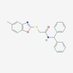 molecular formula C23H20N2O2S B502794 N-benzhydryl-2-[(5-methyl-1,3-benzoxazol-2-yl)sulfanyl]acetamide 