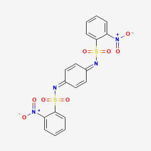 molecular formula C18H12N4O8S2 B5027954 N,N'-2,5-cyclohexadiene-1,4-diylidenebis(2-nitrobenzenesulfonamide) 