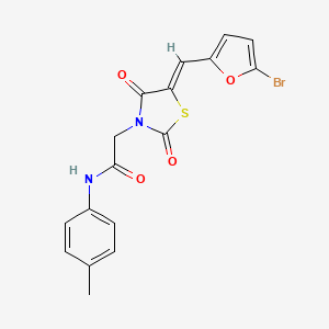 molecular formula C17H13BrN2O4S B5027956 2-{5-[(5-bromo-2-furyl)methylene]-2,4-dioxo-1,3-thiazolidin-3-yl}-N-(4-methylphenyl)acetamide 