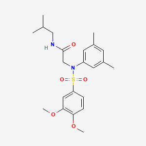 molecular formula C22H30N2O5S B5027968 N~2~-[(3,4-dimethoxyphenyl)sulfonyl]-N~2~-(3,5-dimethylphenyl)-N~1~-isobutylglycinamide 