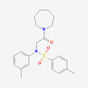 molecular formula C22H28N2O3S B5027971 N-[2-(1-azepanyl)-2-oxoethyl]-4-methyl-N-(3-methylphenyl)benzenesulfonamide 