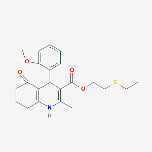 molecular formula C22H27NO4S B5027988 2-(ethylthio)ethyl 4-(2-methoxyphenyl)-2-methyl-5-oxo-1,4,5,6,7,8-hexahydro-3-quinolinecarboxylate 
